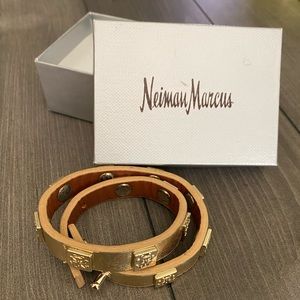 Neiman Marcus gold wrap leather bracelet